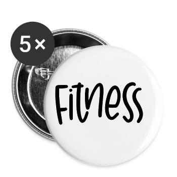 Fitness Spruch Workout - Buttons groß 56 mm (5er Pack) - Weiß - Vorne