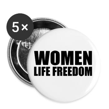 Women life freedom iran - Buttons groß 56 mm (5er Pack) - Weiß - Vorne