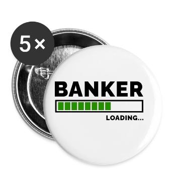 Loading Graphic Bank Clerk Bookkeeper Bank Employe - Buttons groß 56 mm (5er Pack) - Weiß - Vorne