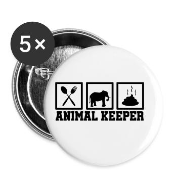 Retro Graphic Animal Keeper Zoo Keeper Animal Love - Buttons groß 56 mm (5er Pack) - Weiß - Vorne
