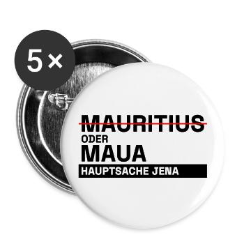 Ostthüringen Merch - Hauptsache Jena - Buttons groß 56 mm (5er Pack) - Weiß - Vorne