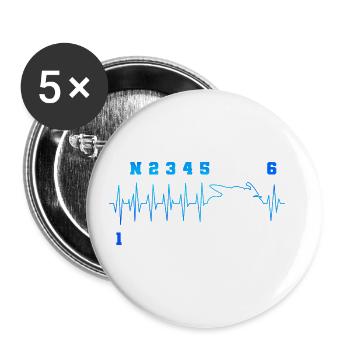 Ecg Heartbeat Dirt Biker Motorcycle Enduro Motocro - Buttons groß 56 mm (5er Pack) - Weiß - Vorne