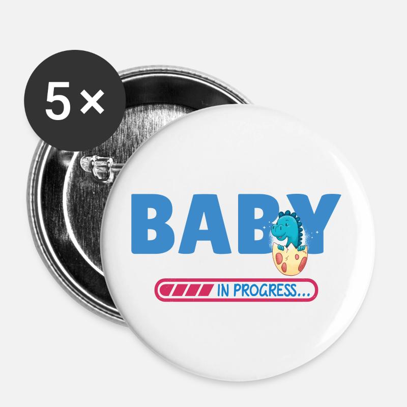 Baby in progress - Buttons large 2.2''/56 mm (5-pack) - white