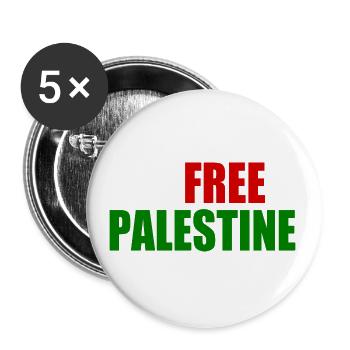 Free palestine - Buttons groß 56 mm (5er Pack) - Weiß - Vorne