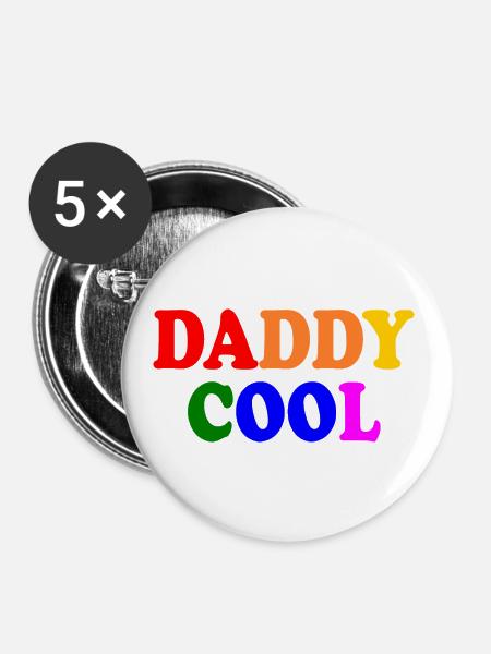 Daddy cool - Buttons groß 56 mm (5er Pack) - Weiß