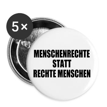 menschenrechte statt rechte menschen - Buttons groß 56 mm (5er Pack) - Weiß - Vorne