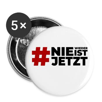 Nie wieder ist jetzt - Buttons groß 56 mm (5er Pack) - Weiß - Vorne