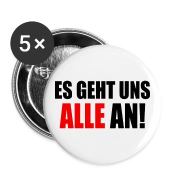 Es geht uns alle an - Buttons groß 56 mm (5er Pack) - Weiß - Vorne