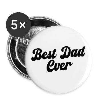 Bester Vater aller Zeiten - Buttons groß 56 mm (5er Pack) - Weiß - Vorne