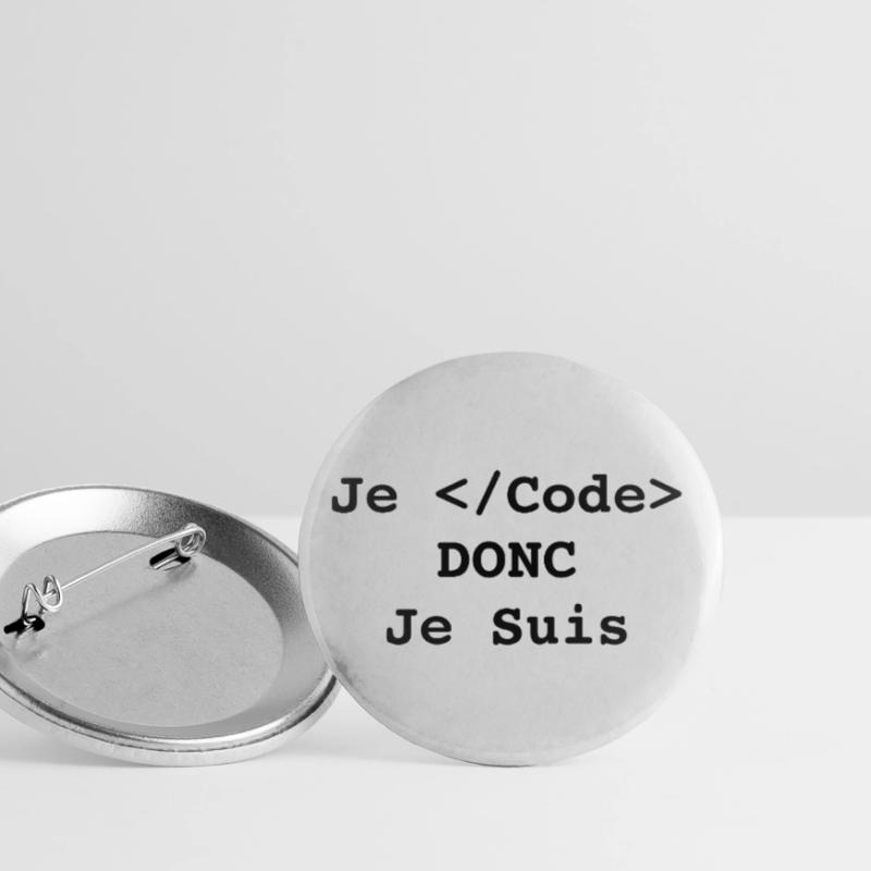 Je code donc je suis informatique et programmeur Lot de 5 grands badges (56 mm)