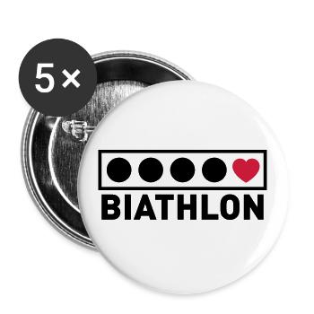 Biathlon targets with hearts - Buttons large 2.2''/56 mm (5-pack) - white - Front