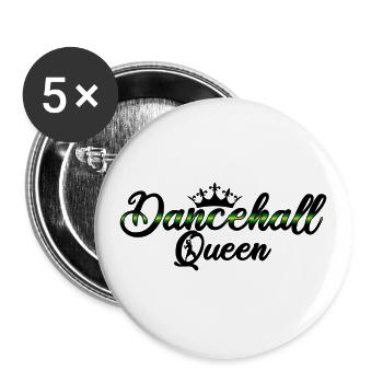 Dancehall Queen Jamaica Black - Buttons groß 56 mm (5er Pack) - Weiß - Vorne