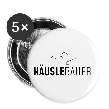 Häuslebauer - Buttons groß 56 mm (5er Pack) - Weiß - Vorne