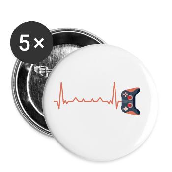 Ecg Heartbeat Video Game Player Gaming Console Pc - Buttons groß 56 mm (5er Pack) - Weiß - Vorne