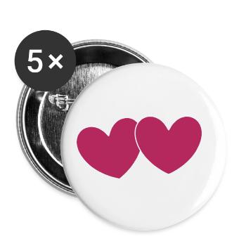 Valentinstag, Valentinstag, Valentinstag - Buttons groß 56 mm (5er Pack) - Weiß - Vorne