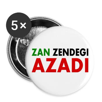 women life freedom Zan zendegi azadi - Lot de 5 grands badges (56 mm) - blanc - Devant