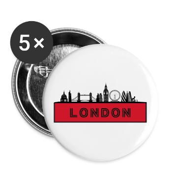 City London - England Great Britain - Buttons large 2.2''/56 mm (5-pack) - white - Front