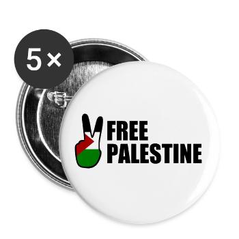 Free palestine - Buttons groß 56 mm (5er Pack) - Weiß - Vorne