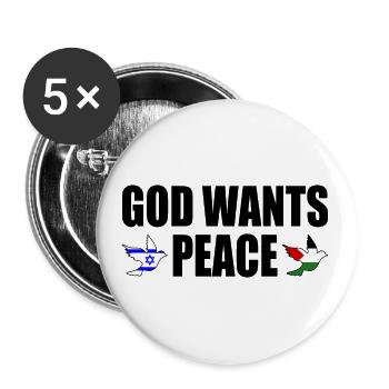 God wants peace for israel free palestine - Lot de 5 grands badges (56 mm) - blanc - Devant
