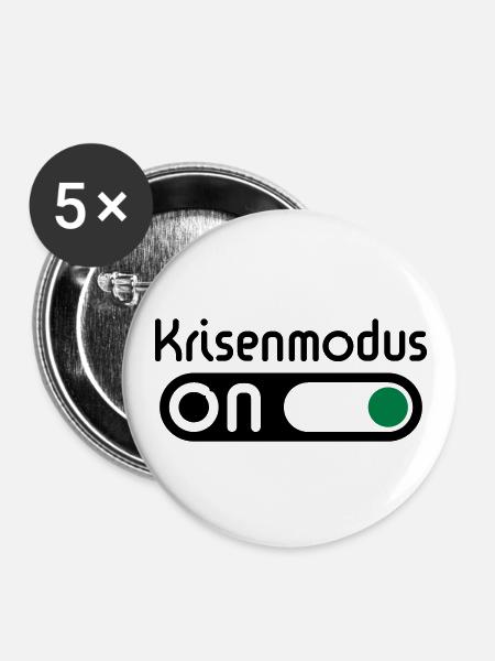 Krisenmodus On (Pos) - Buttons groß 56 mm (5er Pack) - Weiß