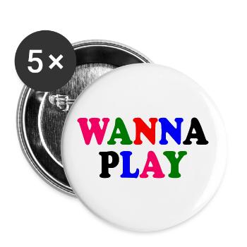 Wanna play - Buttons groß 56 mm (5er Pack) - Weiß - Vorne