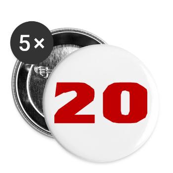 20. 20 YEARS. 20th ANNIVERSARY. 20TH ANNIVERSARY. - Buttons large 2.2''/56 mm (5-pack) - white - Front
