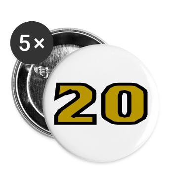 20. 20 YEARS. 20th ANNIVERSARY. 20TH ANNIVERSARY. - Buttons large 2.2''/56 mm (5-pack) - white - Front