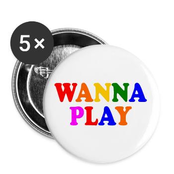 Wanna play - Buttons groß 56 mm (5er Pack) - Weiß - Vorne