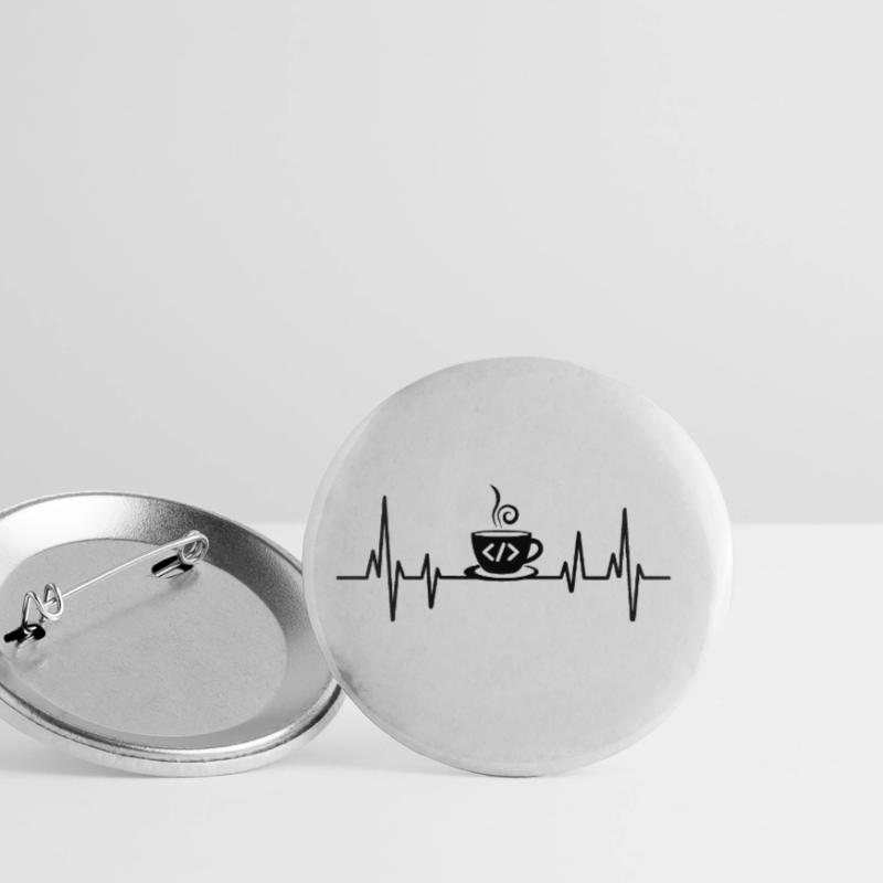 Kaffee-Codierung Heartbeat Coder Entwickler Nerd Coffe Buttons groß 56 mm (5er Pack)