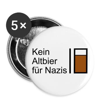 Kein Altbier für Nazis - Buttons groß 56 mm (5er Pack) - Weiß - Vorne
