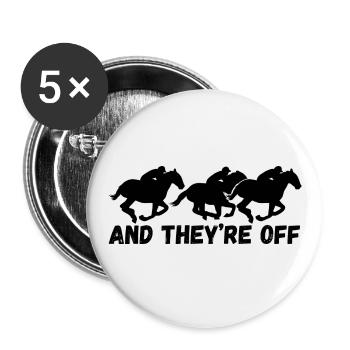 Horse Racing And They're Off Design - Buttons large 2.2''/56 mm (5-pack) - white - Front