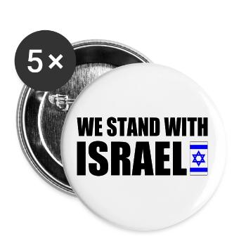 We stand with israel - Buttons large 2.2''/56 mm (5-pack) - white - Front