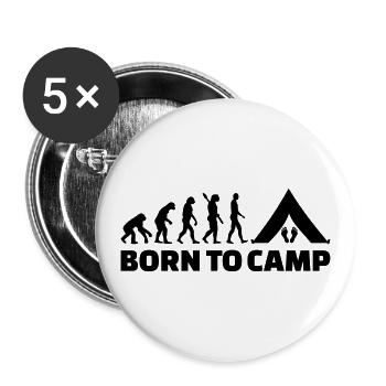 Camping - Buttons groß 56 mm (5er Pack) - Weiß - Vorne