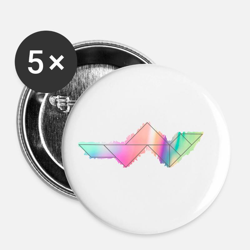 Tangram Worm Neon Edition No. 1 - Buttons large 2.2''/56 mm (5-pack) - white