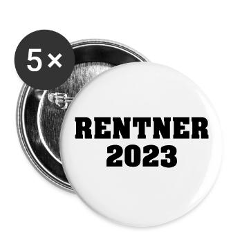 Rentner 2023 - Buttons groß 56 mm (5er Pack) - Weiß - Vorne