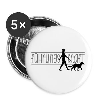 Führungskraft Frau Hund Gassi gehen Frauchen - Buttons groß 56 mm (5er Pack) - Weiß - Vorne