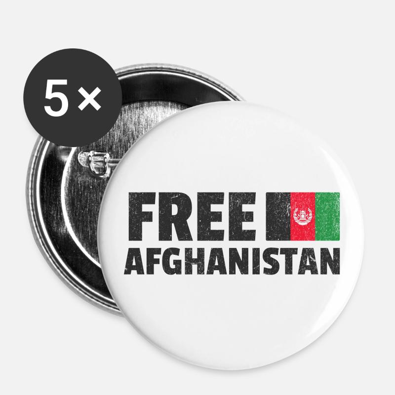 Free Afghanistan: Support Afghan Freedom - Buttons large 2.2''/56 mm (5-pack) - white