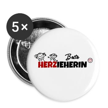 Beste Erzieherin - Buttons groß 56 mm (5er Pack) - Weiß - Vorne