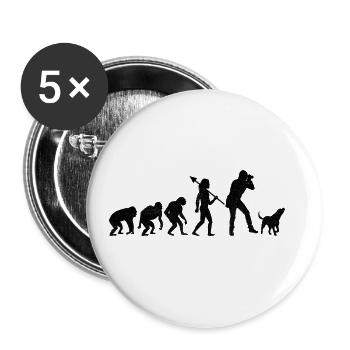 Hundeliebhaber Fotografie Evolution Fotograf Hunde - Buttons groß 56 mm (5er Pack) - Weiß - Vorne