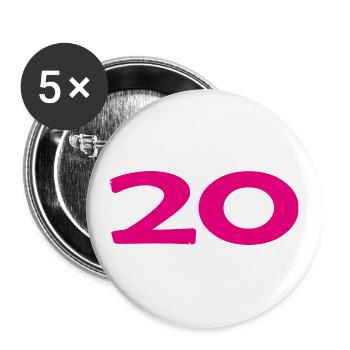 20. 20 YEARS. 20th ANNIVERSARY. 20TH ANNIVERSARY. - Buttons large 2.2''/56 mm (5-pack) - white - Front