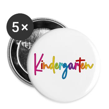 École maternelle - Lot de 5 grands badges (56 mm) - blanc - Devant