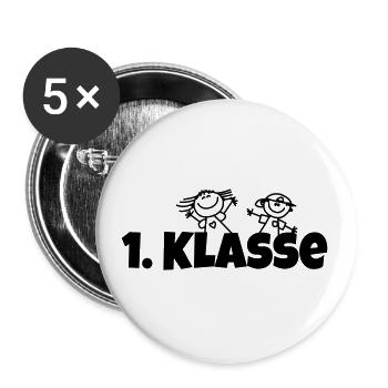 1 Klasse - Buttons groß 56 mm (5er Pack) - Weiß - Vorne