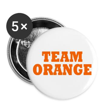 Team orange - Buttons groß 56 mm (5er Pack) - Weiß - Vorne