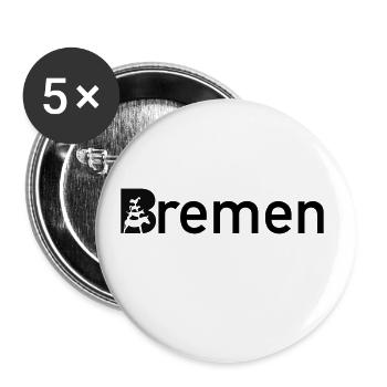 Bremen town sign skyline with Bremen Town Musician - Buttons large 2.2''/56 mm (5-pack) - white - Front