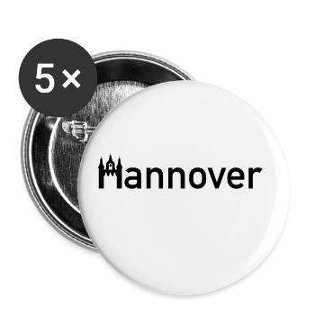Hannover Ortsschild Skyline mit Neuem Rathaus - Buttons groß 56 mm (5er Pack) - Weiß - Vorne