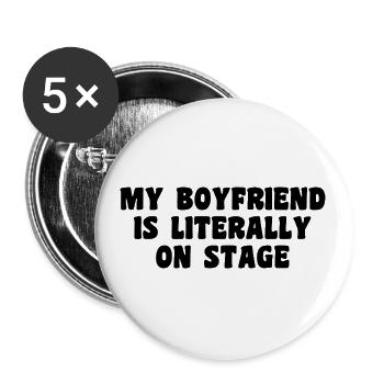 Lustiges Konzert Mein Freund steht buchstäblich auf der Bühne - Buttons groß 56 mm (5er Pack) - Weiß - Vorne