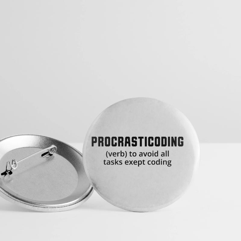 Procrasticoding Verb To Avoid All Tasks Coding Dev Buttons groß 56 mm (5er Pack)