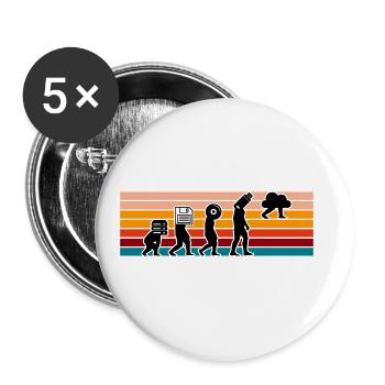 Evolution Of Man Coding Software Developer Program - Buttons groß 56 mm (5er Pack) - Weiß - Vorne