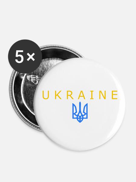 Ukraine - Buttons groß 56 mm (5er Pack) - Weiß