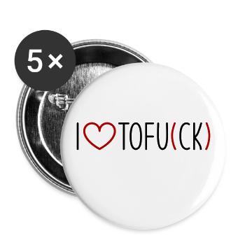 I love Tofu - Buttons groß 56 mm (5er Pack) - Weiß - Vorne